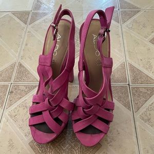 Aldo pink suede 6 inch high block heel